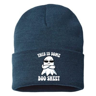 This Is Some Boo Sheet Funny Ghost Sustainable Knit Beanie