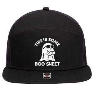 This Is Some Boo Sheet Cool Ghost Funny Halloween Costume 7 Panel Mesh Trucker Snapback Hat