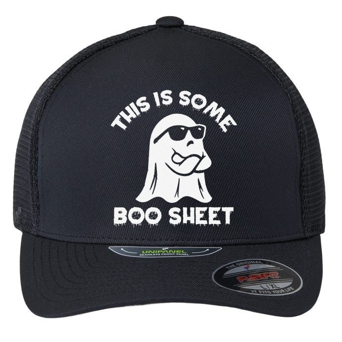 This Is Some Boo Sheet Cool Ghost Funny Halloween Costume Flexfit Unipanel Trucker Cap