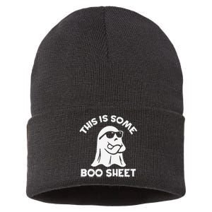 This Is Some Boo Sheet Cool Ghost Funny Halloween Costume Sustainable Knit Beanie