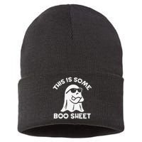 This Is Some Boo Sheet Cool Ghost Funny Halloween Costume Sustainable Knit Beanie