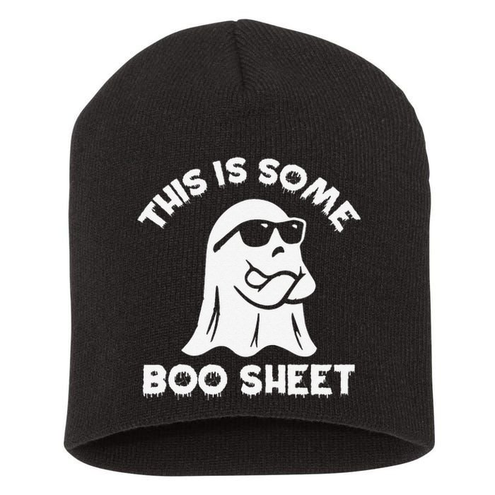 This Is Some Boo Sheet Cool Ghost Funny Halloween Costume Short Acrylic Beanie