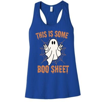 This Is Some Boo Sheet Retro Halloween Ghost Gift Women's Racerback Tank