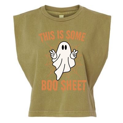 This Is Some Boo Sheet Retro Halloween Ghost Gift Garment-Dyed Women's Muscle Tee