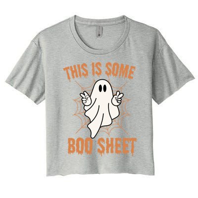 This Is Some Boo Sheet Retro Halloween Ghost Gift Women's Crop Top Tee