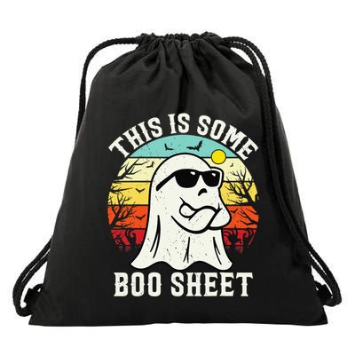 This Is Some Boo Sheet Ghost Retro Halloween Funny Halloween Drawstring Bag