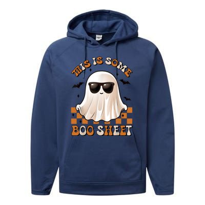 This Is Some Boo Sheet Halloween Ghost Funny Gifts Performance Fleece Hoodie