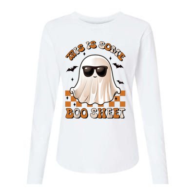 This Is Some Boo Sheet Halloween Ghost Funny Gifts Womens Cotton Relaxed Long Sleeve T-Shirt