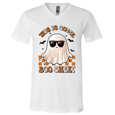 This Is Some Boo Sheet Halloween Ghost Funny Gifts V-Neck T-Shirt