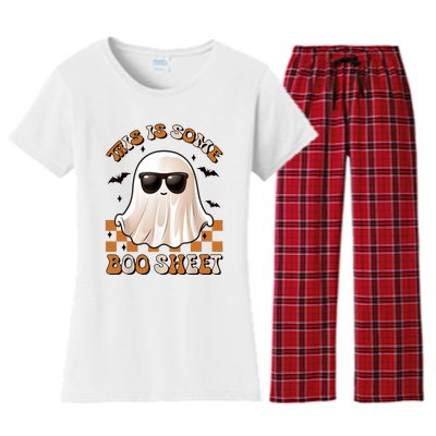 This Is Some Boo Sheet Halloween Ghost Funny Gifts Women's Flannel Pajama Set