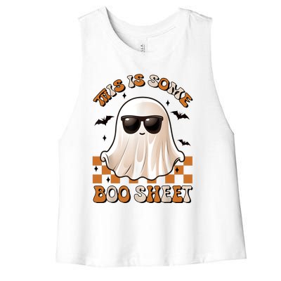 This Is Some Boo Sheet Halloween Ghost Funny Gifts Women's Racerback Cropped Tank