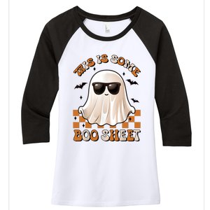 This Is Some Boo Sheet Halloween Ghost Funny Gifts Women's Tri-Blend 3/4-Sleeve Raglan Shirt