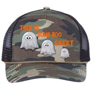 This Is Some Boo Sheet Cute Family Halloween Funny Gift Retro Rope Trucker Hat Cap