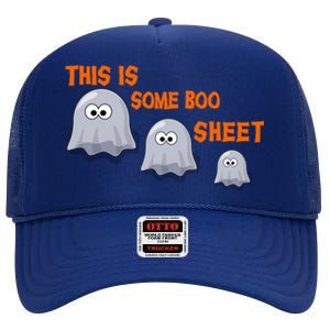 This Is Some Boo Sheet Cute Family Halloween Funny Gift High Crown Mesh Back Trucker Hat