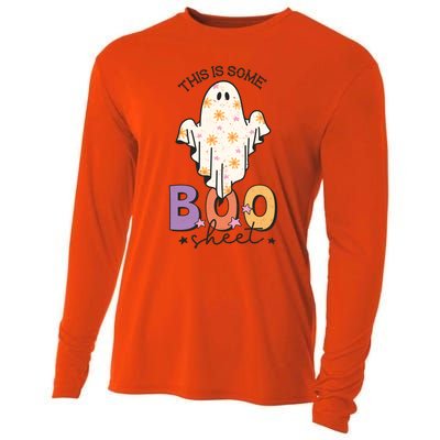 This Is Some Boo Sheet Cute Ghost Funny Halloween Costume Gift Cooling Performance Long Sleeve Crew