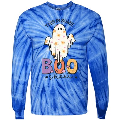 This Is Some Boo Sheet Cute Ghost Funny Halloween Costume Gift Tie-Dye Long Sleeve Shirt