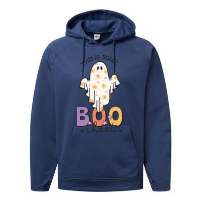 This Is Some Boo Sheet Cute Ghost Funny Halloween Costume Gift Performance Fleece Hoodie