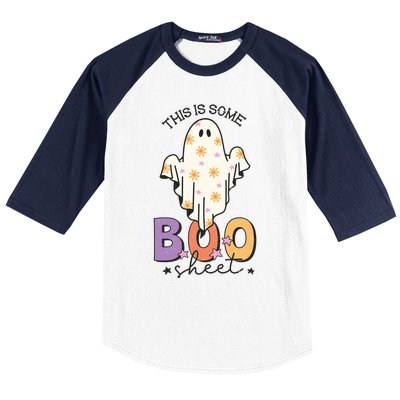 This Is Some Boo Sheet Cute Ghost Funny Halloween Costume Gift Baseball Sleeve Shirt