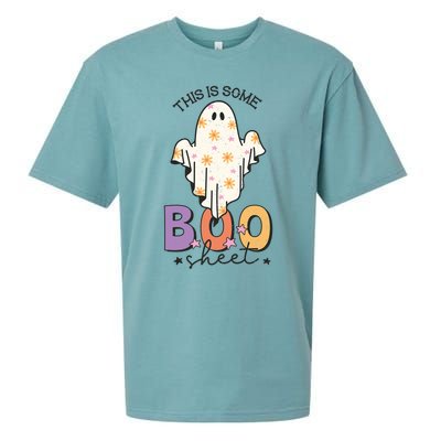 This Is Some Boo Sheet Cute Ghost Funny Halloween Costume Gift Sueded Cloud Jersey T-Shirt