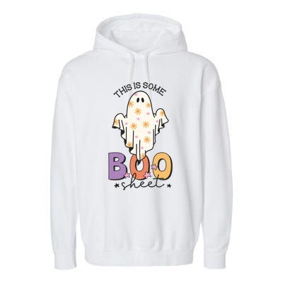 This Is Some Boo Sheet Cute Ghost Funny Halloween Costume Gift Garment-Dyed Fleece Hoodie