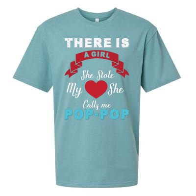 There Is She Stole My She Calls Me Pop Pop Sueded Cloud Jersey T-Shirt