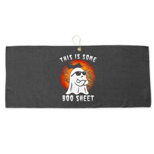 This Is Some Boo Sheet Ghost Retro Halloween Costume Large Microfiber Waffle Golf Towel