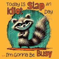 Today Is Slap An Idiot Day IM Gonna Be Busy Pom Pom 12in Knit Beanie