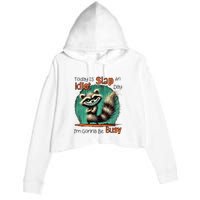 Today Is Slap An Idiot Day IM Gonna Be Busy Crop Fleece Hoodie