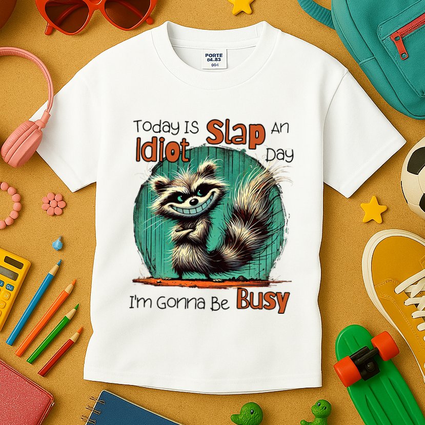 Today Is Slap An Idiot Day IM Gonna Be Busy Kids T-Shirt