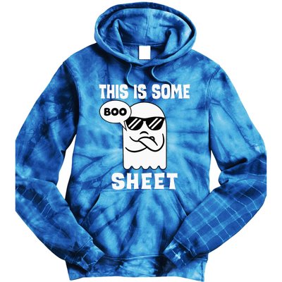 This Is Some Boo Sheet Retro Halloween Costume Tie Dye Hoodie