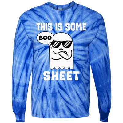 This Is Some Boo Sheet Retro Halloween Costume Tie-Dye Long Sleeve Shirt