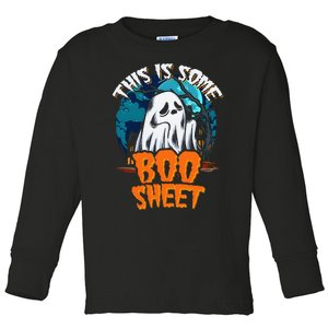 This Is Some Boo Sheet Ghost Halloween Costume Toddler Long Sleeve Shirt