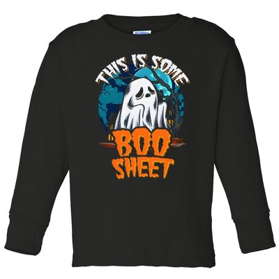 This Is Some Boo Sheet Ghost Halloween Costume Toddler Long Sleeve Shirt