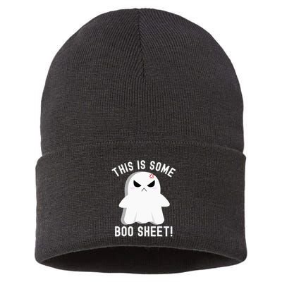 This Is Some Boo Sheet Halloween Ghost Costume Sustainable Knit Beanie