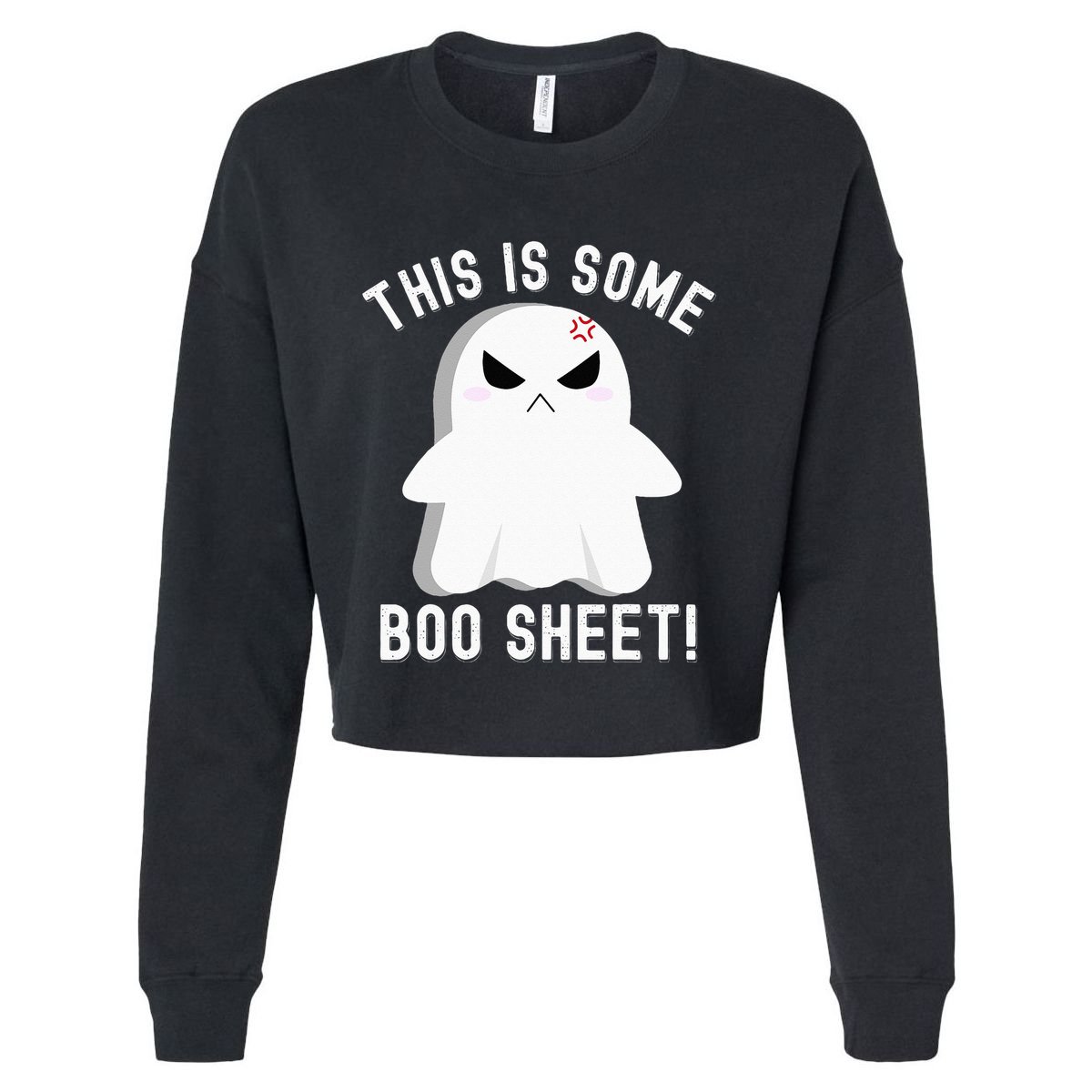 This Is Some Boo Sheet Halloween Ghost Costume Cropped Pullover Crew