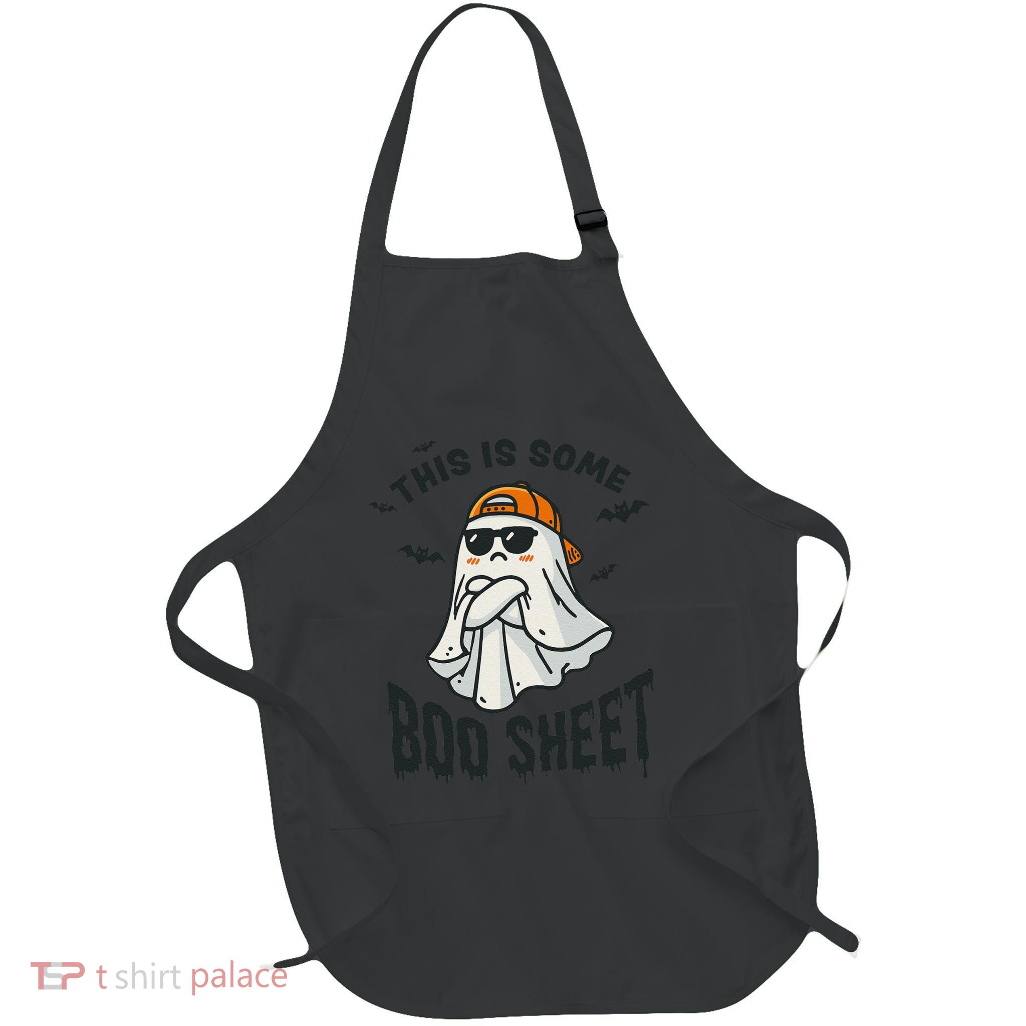 This Is Some Boo Sheet Ghost Funny Halloween Gift Full-Length Apron With Pockets
