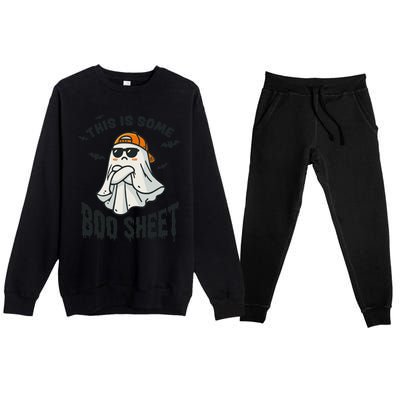 This Is Some Boo Sheet Ghost Funny Halloween Gift Premium Crewneck Sweatsuit Set