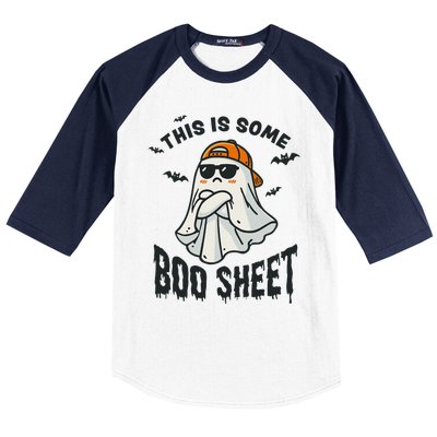 This Is Some Boo Sheet Ghost Funny Halloween Gift Baseball Sleeve Shirt