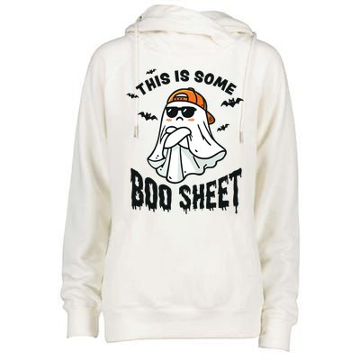 This Is Some Boo Sheet Ghost Funny Halloween Womens Funnel Neck Pullover Hood