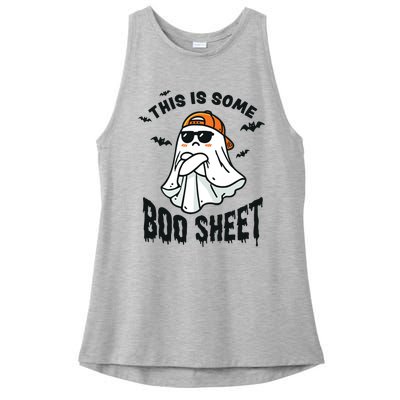 This Is Some Boo Sheet Ghost Funny Halloween Ladies PosiCharge Tri-Blend Wicking Tank