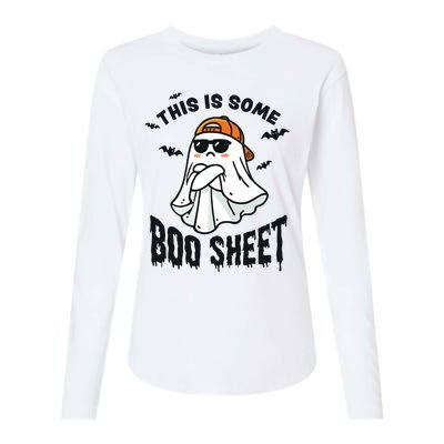 This Is Some Boo Sheet Ghost Funny Halloween Womens Cotton Relaxed Long Sleeve T-Shirt