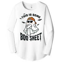 This Is Some Boo Sheet Ghost Funny Halloween Women's Perfect Tri Tunic Long Sleeve Shirt