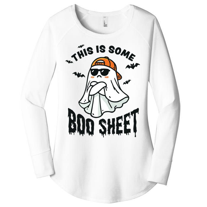 This Is Some Boo Sheet Ghost Funny Halloween Women's Perfect Tri Tunic Long Sleeve Shirt