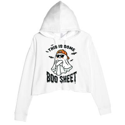 This Is Some Boo Sheet Ghost Funny Halloween Crop Fleece Hoodie