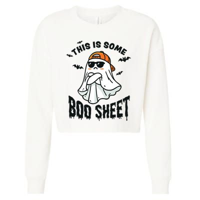 This Is Some Boo Sheet Ghost Funny Halloween Cropped Pullover Crew