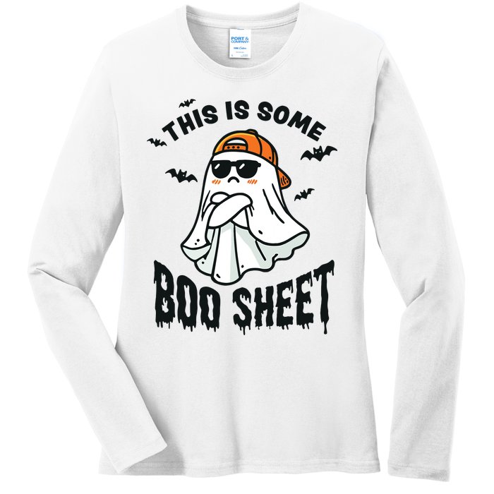 This Is Some Boo Sheet Ghost Funny Halloween Ladies Long Sleeve Shirt