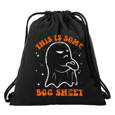 This Is Some Boo Sheet Funny Ghost Halloween Costume Retro Drawstring Bag