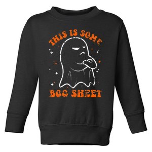 This Is Some Boo Sheet Funny Ghost Halloween Costume Retro Toddler Sweatshirt