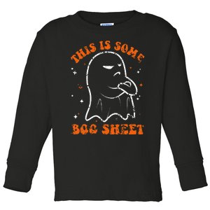 This Is Some Boo Sheet Funny Ghost Halloween Costume Retro Toddler Long Sleeve Shirt