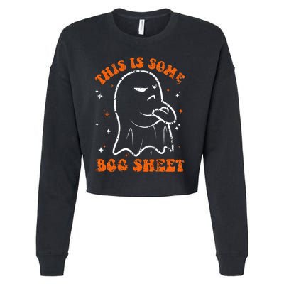 This Is Some Boo Sheet Funny Ghost Halloween Costume Retro Cropped Pullover Crew